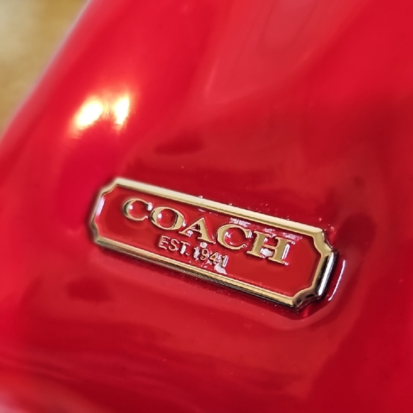 Coach 2011 Red Patent Leather Quilted Satchel - Picture 10 of 13